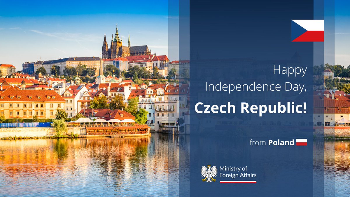 Dear friends from the Czech Republic! Warmest wishes on the occasion of your Independence Day! 🎉 Všechno nejlepší! 🇵🇱🇨🇿
