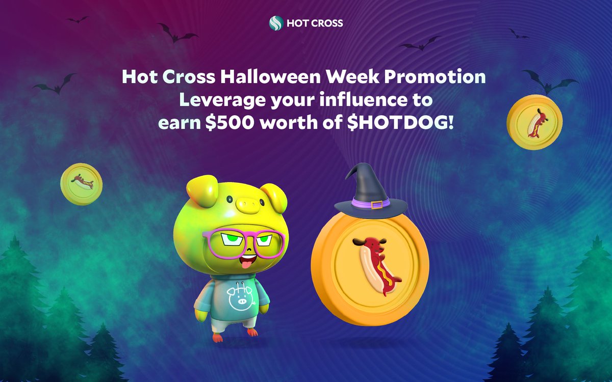 🎃 #HotCrossHalloweenWeek Promotion

👹 20 winners will share $500 in $HOTDOG

🧛‍♀️ How?

🌭️ Like, Retweet &amp; Tag 3 friends in the Pinned tweet 
🌭️ Join Community t.me/hotcross
🌭️ Post proof under the pinned tweet

👻 Details docs.hotcross.com/oink/guides/on…