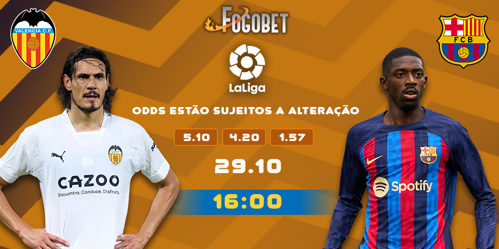 fogobet's tweet photo. ✴️ O 𝐁𝐚𝐫𝐜𝐞𝐥𝐨𝐧𝐚 visitará o 𝐕𝐚𝐥𝐞𝐧𝐜𝐢𝐚 no Estadio de Mestalla na jornada 12 de La Liga 2022-2023, dias depois de ser eliminado da Liga dos Campeões.
A partida será realizada após a eliminação do Barça da Liga dos Campeões. 

#fogobet https://t.co/NlIuEFYHRn