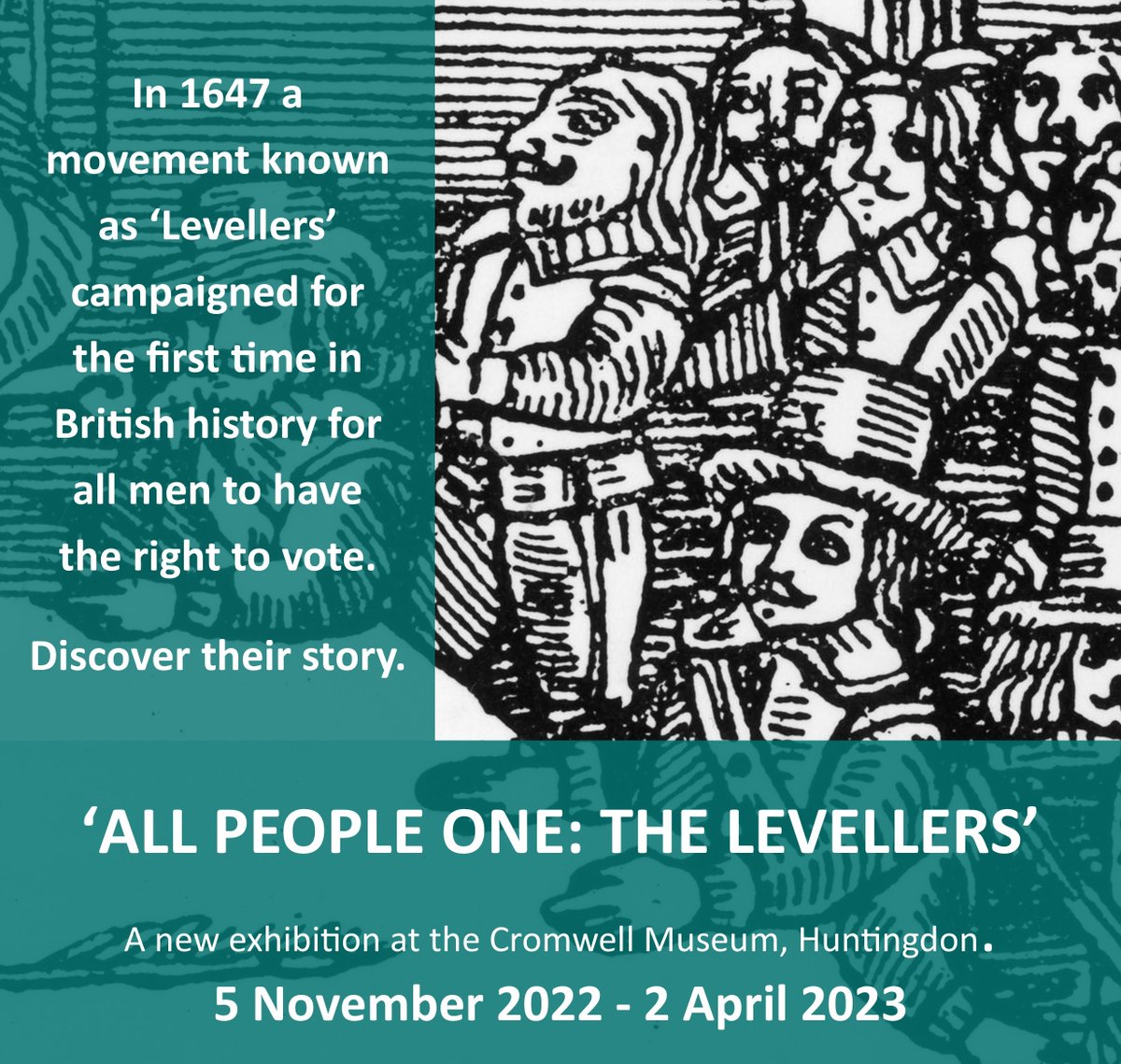 For the 375th anniversary of the Putney Debates, our next exhibit will be on the Leveller movement and the Debates - opening on 5 November. More details at: cromwellmuseum.org/events/all-peo… 3/3