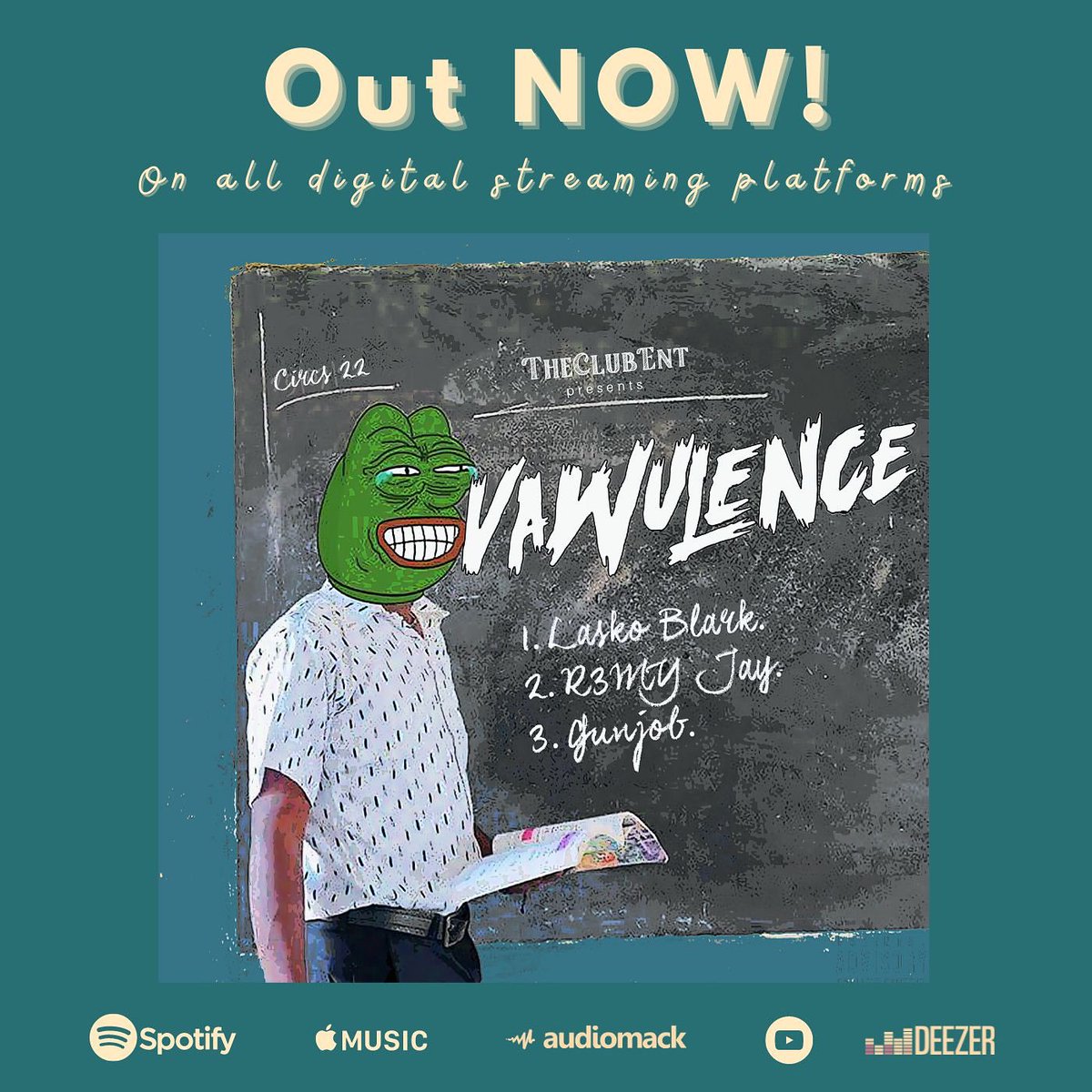 r3myjay's tweet photo. Here we go! VAWULENCE is now out on all streaming platforms. We don’t want peace, we want what???? STREAM NOW!: https://t.co/cBGFnIqLkW https://t.co/ZzU2SrKRht