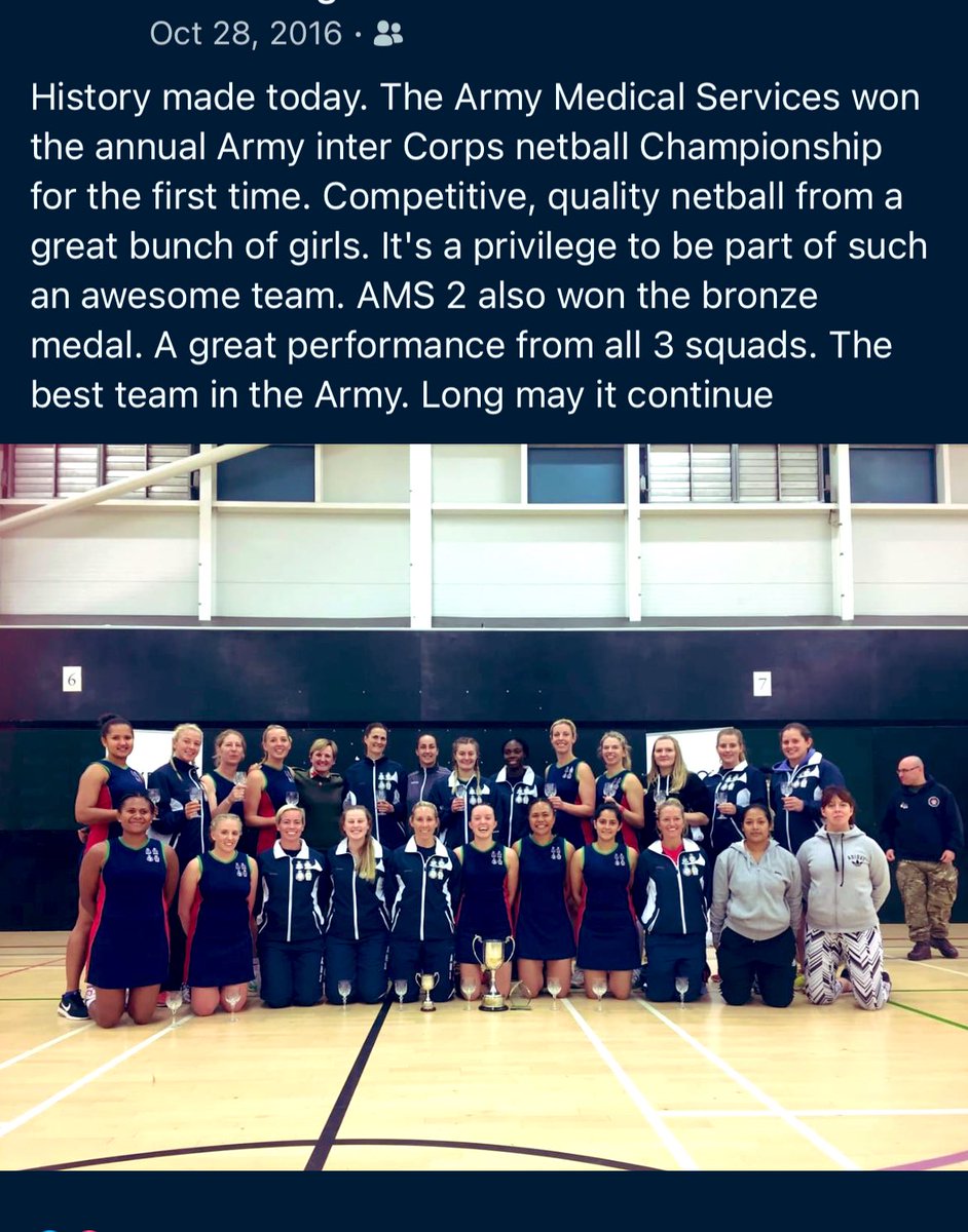 netball_ams's tweet photo. Flashback to 2016…since then AMS netball continues to grow and thrive …..such a great squad with new talent coming through each year and now we are mixed ..let’s carry on doing what we love ❤️ #AMSNetball #ArmySports https://t.co/n8G12hTjwo