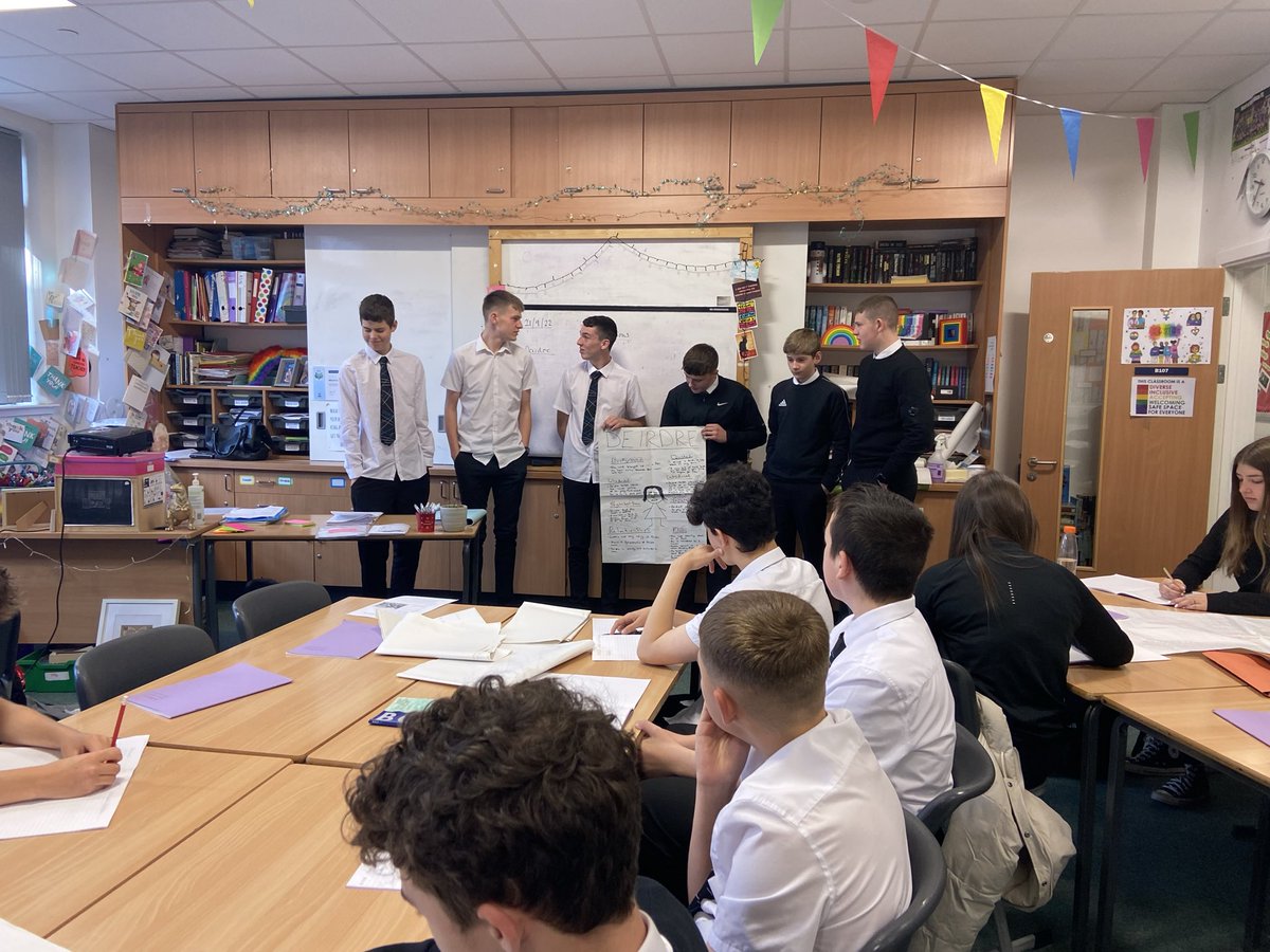 CglenEnglish's tweet photo. 4B5 did so well working as a team to present on a character of ‘Bold Girls’ for their Scottish Set Text #BoldGirls #achievement #itsslc https://t.co/oFdekwAN1n