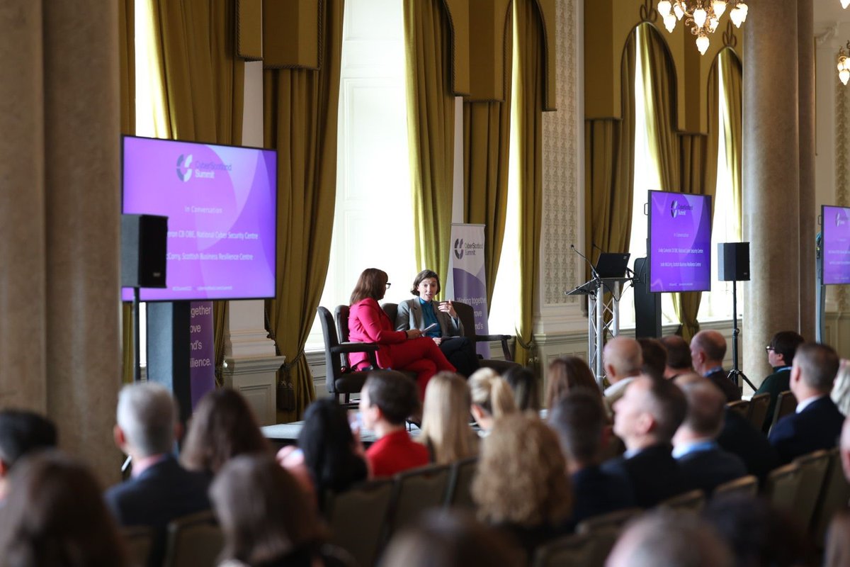 tsecrime's tweet photo. RT @NCSC: NCSC CEO @Lindy_Cameron joins @SBRC_Scotland CEO, @Judemccorry as part of the 'In Conversation' session yesterday at #CSSummit22. https://t.co/c1EhWEVjIF