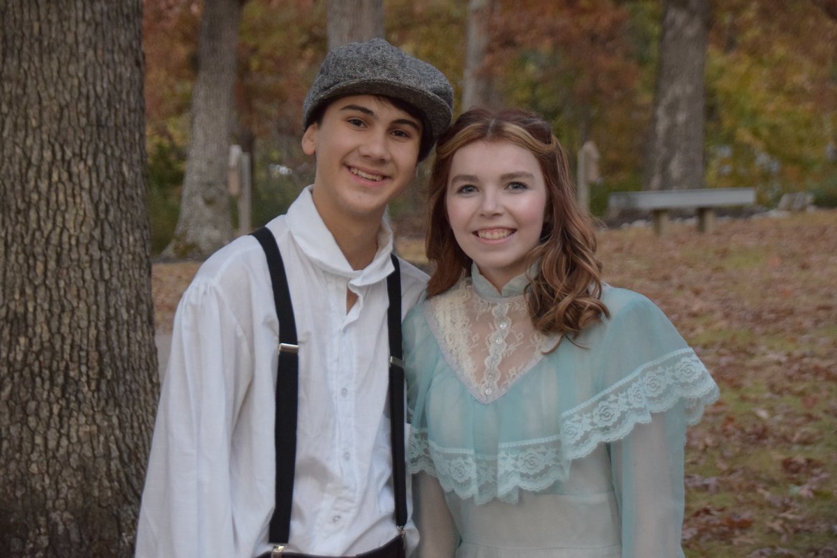 SDHS_performing's tweet photo. Mia Kate (Little Annie) and Will (Anagnos/Jimmy) are gearing up for “The Miracle Worker.” Get your tickets now! Link in bio #sdhsperforming #sdhsperformingarts #sdhstheatre #sdhs https://t.co/RqRHuXM56Z