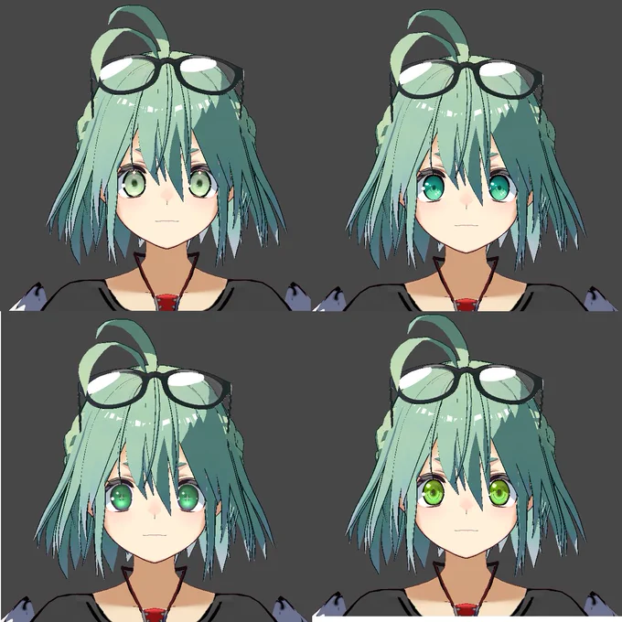 目のテクスチャ変えるだけで印象だいぶ変わるよねぇ どれがいちばん自分っぽいかな・・・ 