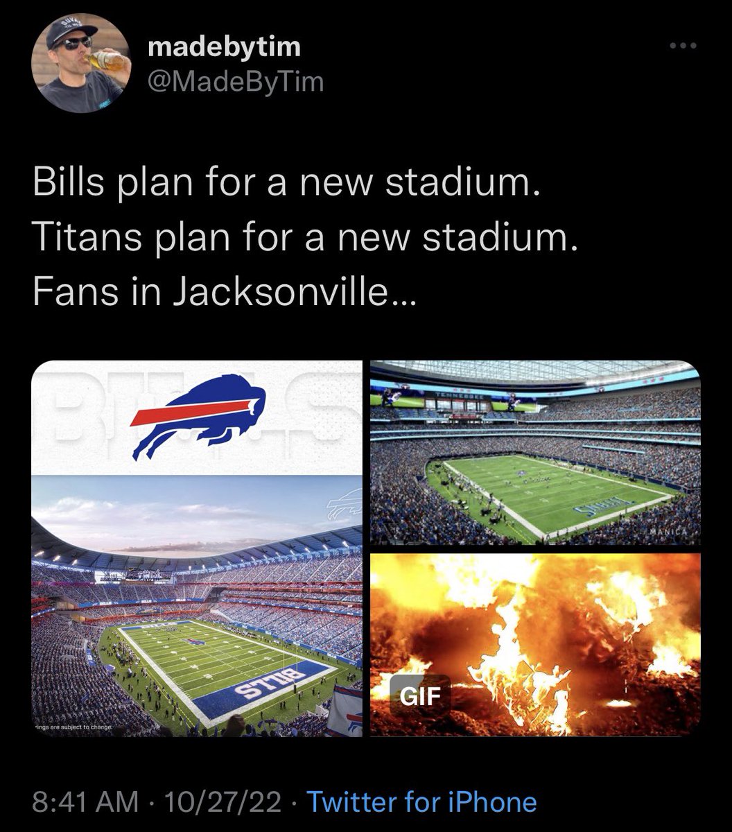 SadFBFans's tweet image. Jags fans down bad tonight, but with a winning percentage of 28.6% they’re up over 10% from last year. Perspective can be one of the best methods for dealing with losing.