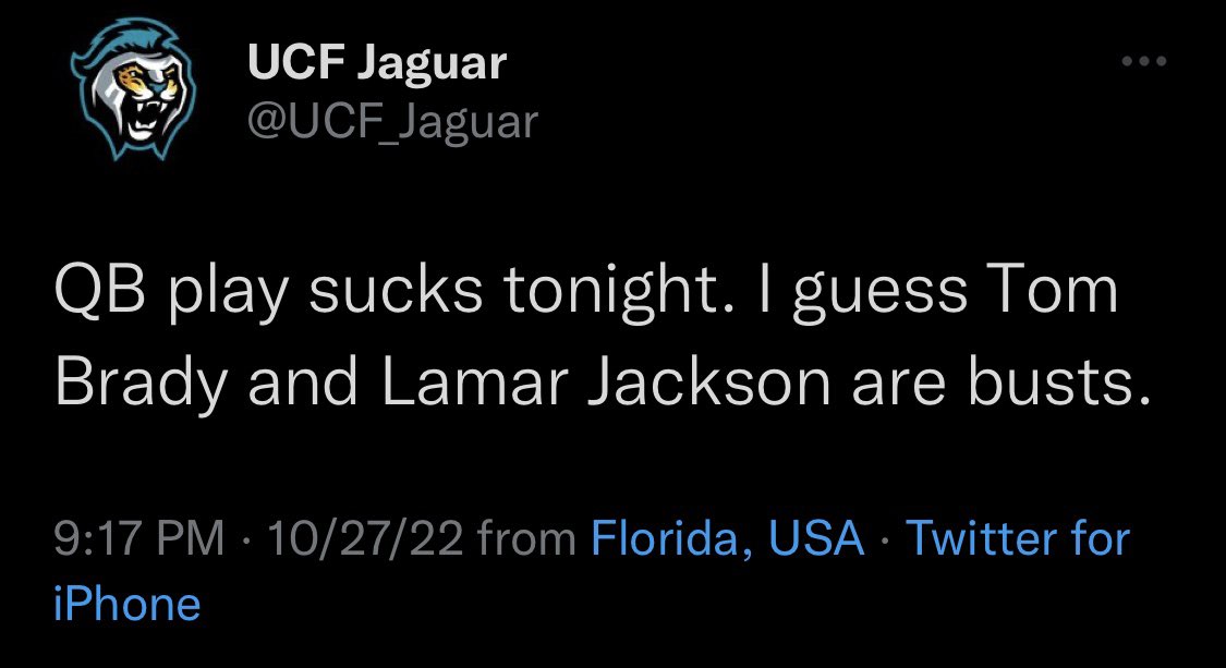 SadFBFans's tweet image. Jags fans down bad tonight, but with a winning percentage of 28.6% they’re up over 10% from last year. Perspective can be one of the best methods for dealing with losing.
