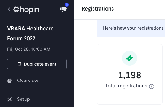 We will break 1200+ registrations tomorrow/Friday for our Healthcare Forum. Join us for 70+ sessions, speakers, and 1-on-1 Networking!! hopin.com/events/vrara-h… #vr #meta #health #virtual