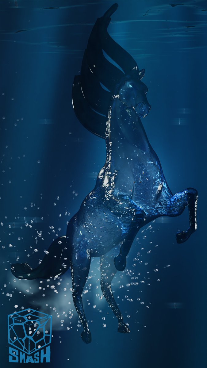Forgot to post yesterdays #sculptober prompt.  For spirit I did the Nokk from #Frozen2.  Forgot to post it because it took too long to render lol.  Probably the most technical render I have done to date! #b3d #sculptober2022