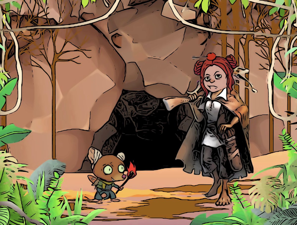 Gala Hornbush and her beast companion Gus 🐭 found a secret cave just west of <a href="/Halflington/">Adventurous Halflings ⛺️👣 - Traitswap is live!</a> while on their search for sprites. If you’re a brave #halfling and come across an unexplored cave, well you know what’s next… “Let’s go Gus!” 🔥 ⬆️