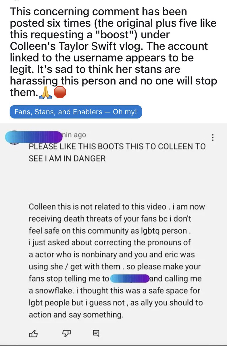 take_criticism's tweet photo. Hey @ColleenB123 stans: this is NOT okay. You shame “haters” but then turn around and spread hate. Hypocrites, just like your “queen”. https://t.co/AlXtFIPg9a