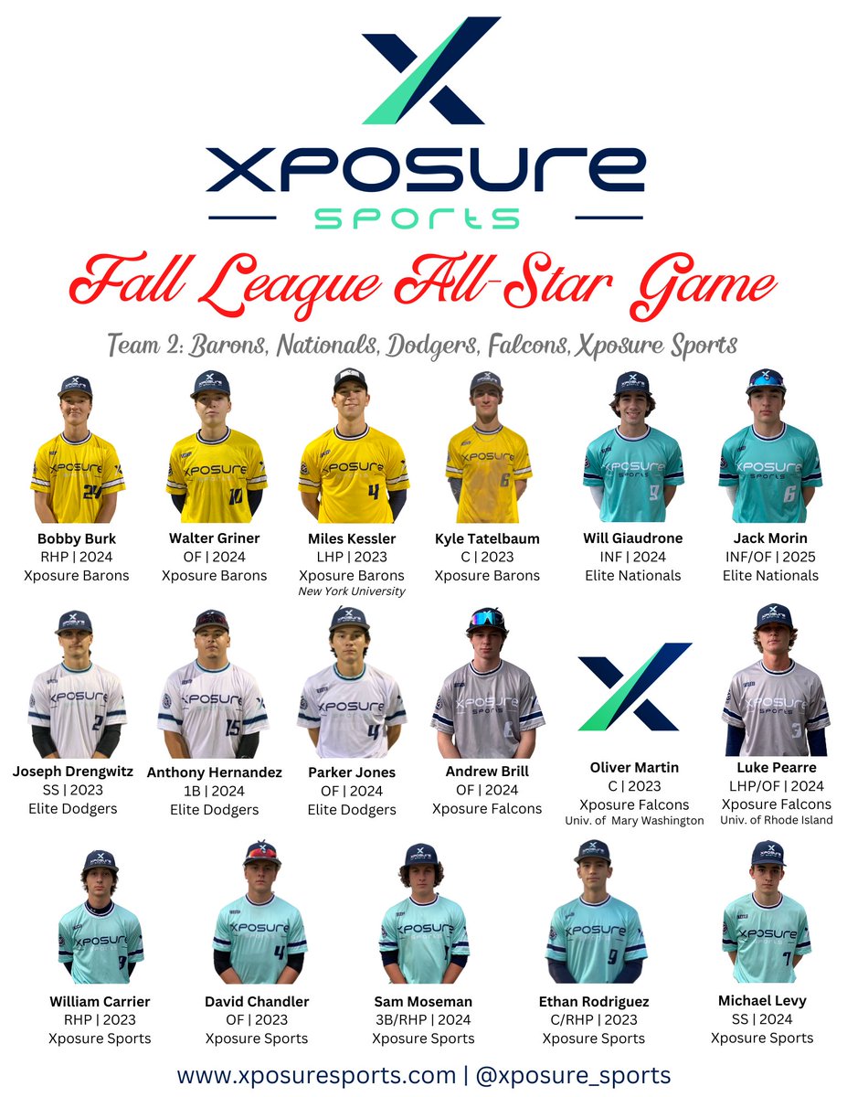 𝐗𝐏𝐎𝐒𝐔𝐑𝐄 𝐒𝐏𝐎𝐑𝐓𝐒 𝐅𝐀𝐋𝐋 𝐋𝐄𝐀𝐆𝐔𝐄

⭐️𝗔𝗟𝗟-𝗦𝗧𝗔𝗥 𝗚𝗔𝗠𝗘 𝗥𝗢𝗦𝗧𝗘𝗥𝗦⭐️

📅 Sunday, October 30th
🏟️ Kelley Park
⌚️ 11:00 AM

<a href="/elite_maryland/">Elite Baseball Maryland</a> <a href="/Woodbaseball1/">Sherwood Baseball</a> <a href="/urbanabaseball/">UHS_Baseball</a> <a href="/coach_mcmillen/">Michael McMillen</a> <a href="/QOAthDirector/">Jeff Rabberman</a> <a href="/baronsbaseball/">B-CC HS Baseball</a> <a href="/PvilleFalconsBB/">Poolesville Falcons Baseball</a> <a href="/Gburg_Giants/">Gaithersburg Giants</a>