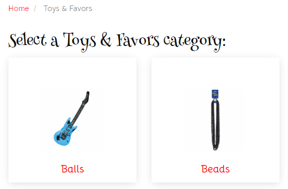 Tales from party store websites.