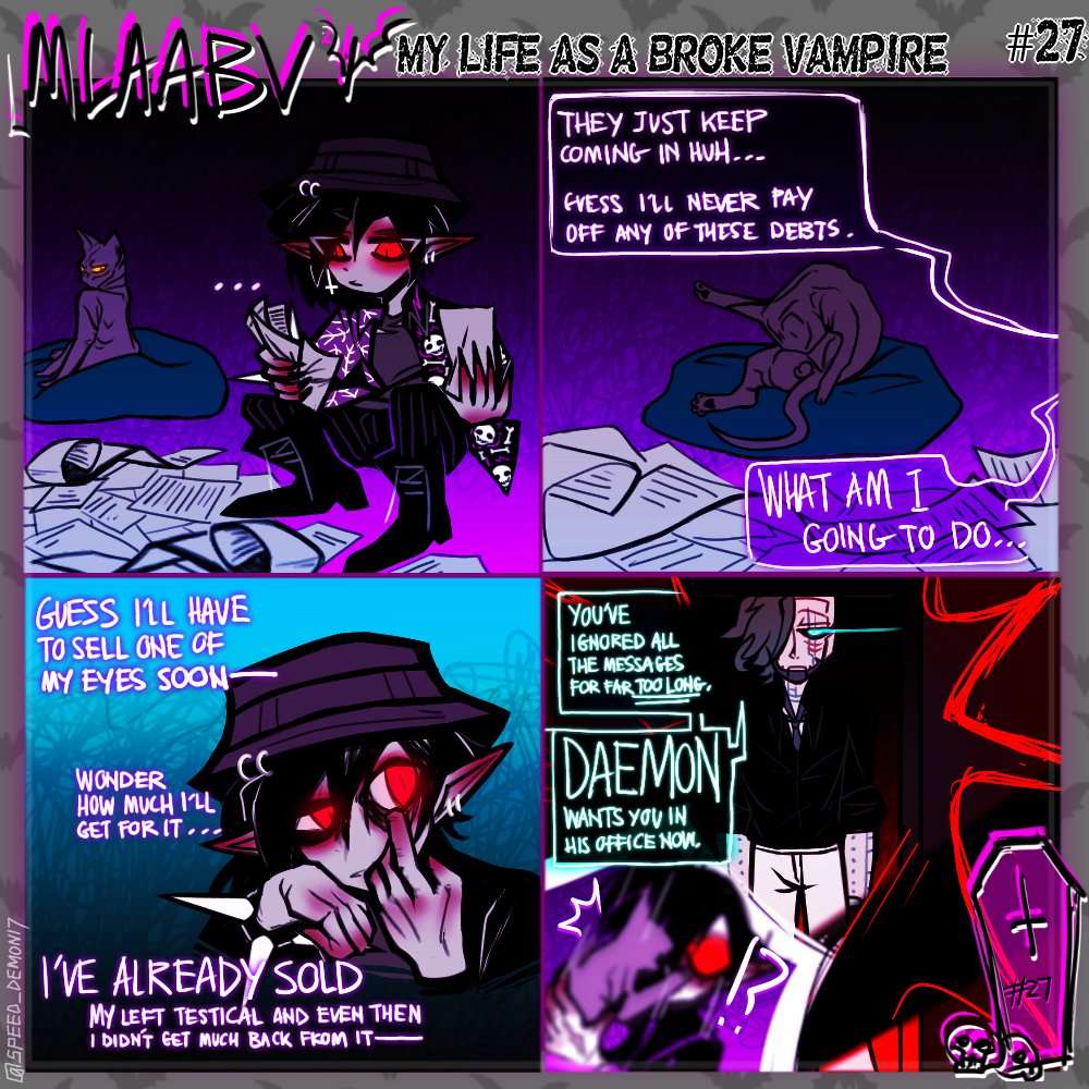 inkotal_'s tweet photo. [EP 27] KNEE-DEEP IN PROBLEMS.

#MLAABV #MLAABV_Comic #Vampire #Bucket 
#ArtistOnTwitter #minicomic #BrokeVampire https://t.co/mChqI668P0