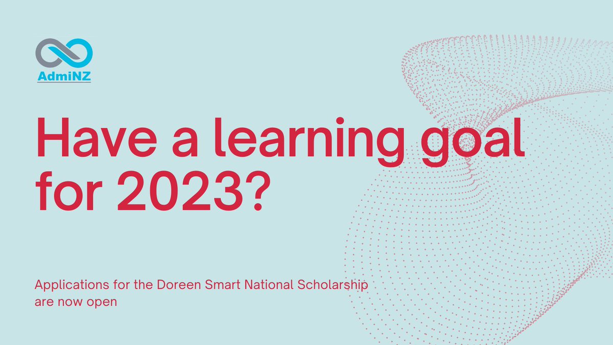 We're thrilled to open applications for our National Scholarship, named after our founder Doreen Smart. The scholarship aims to support training &amp; learning opportunities which contribute to AdmiNZ members’ personal/professional development, more details at adminz.org.nz/scholarships/