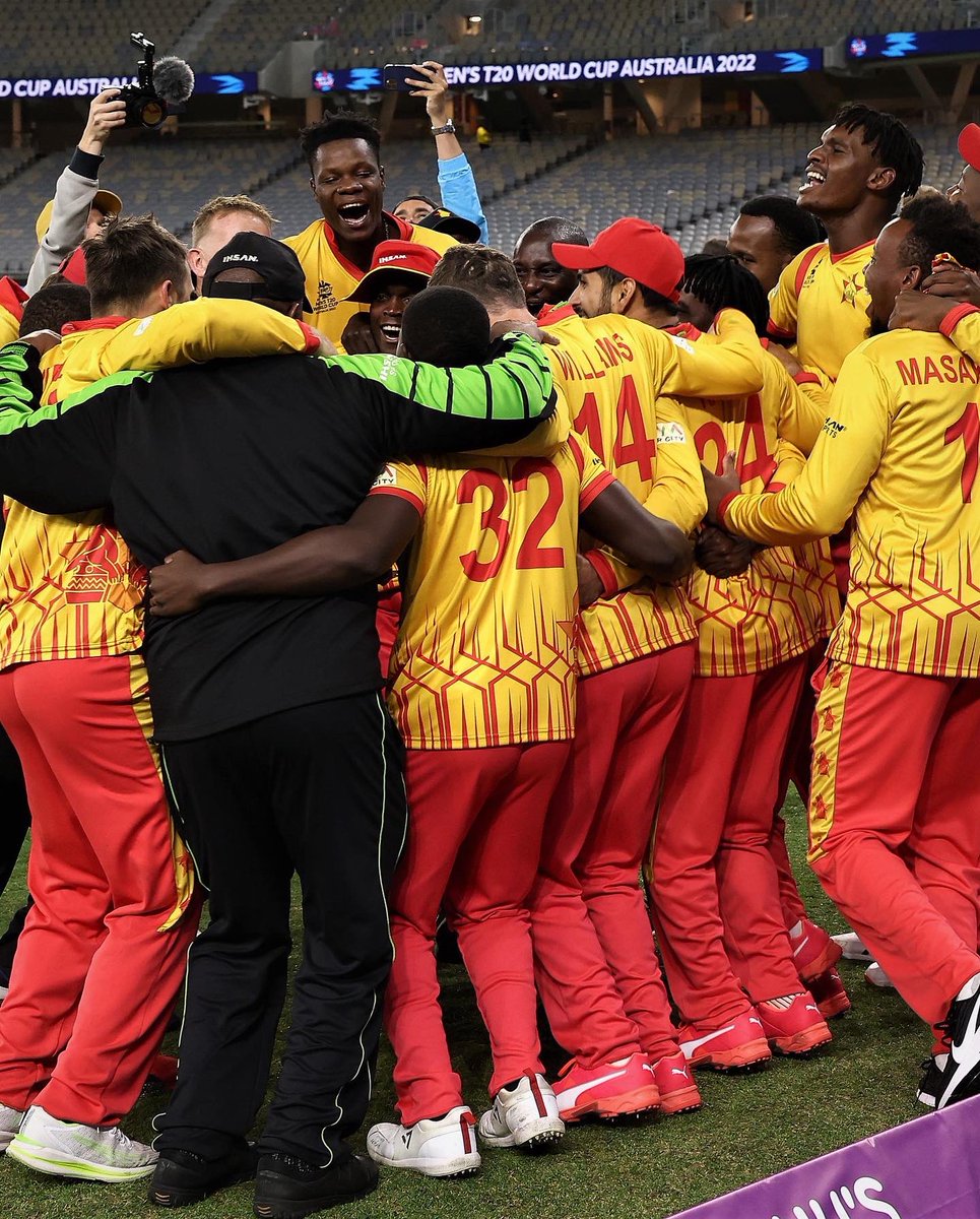 Incredible group this!

Thanks for the continuous support to Chevrons from home and abroad 

Next destination Brisbane

#t20worldcup #t20 #zimvspak #zimbabwe #visitzimbabwe #cricket #chevrons #alhamdulillah #alwaysalhamdulillah #inshaallah #prayers #grateful