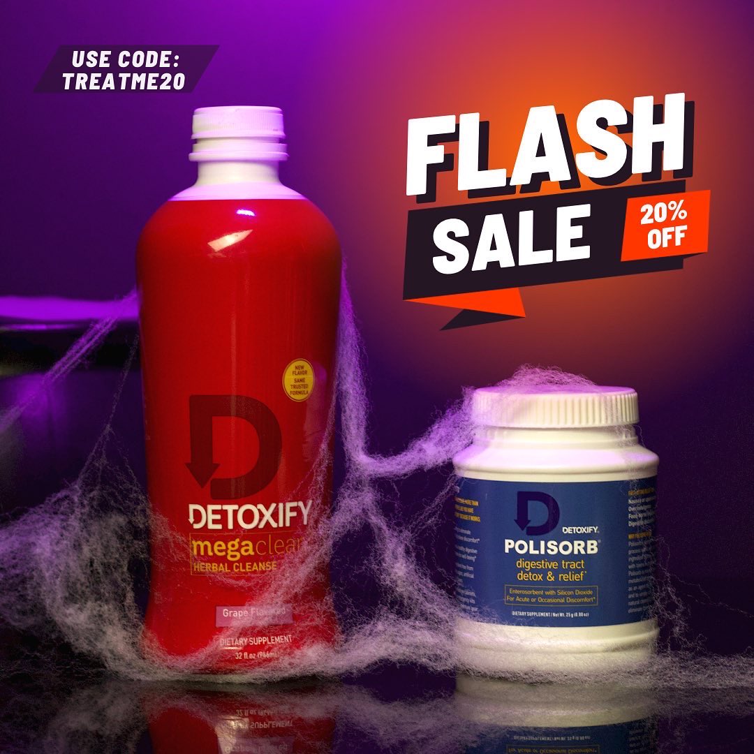 DetoxifyUSA's tweet photo. Have a Hangover-FREE Halloween 👻 

With Polisorb for the party and Mega Clean for the next day, no need to be frightened that Halloween falls on a Monday 👻 

‼️ 20% off ends 11:59pm PT on Oct. 31st 

#hangovercure #detoxify #halloween https://t.co/hIf7yY5aFq