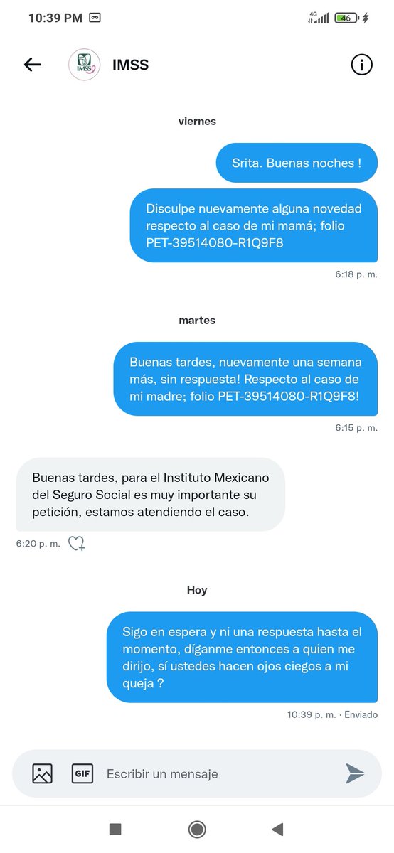 Brenduquiluky's tweet photo. @Tu_IMSS Viernes, martes, hoy y así todos los días, hasta cuándo una respuesta @Tu_IMSS @zoerobledo @_VicenteSerrano apoyo por favor, ya que por parte de @Tu_IMSS no hay respuesta, respecto a mi caso @MarcoEdgarNava3 @AlxMrin https://t.co/JCb5yhdTUE