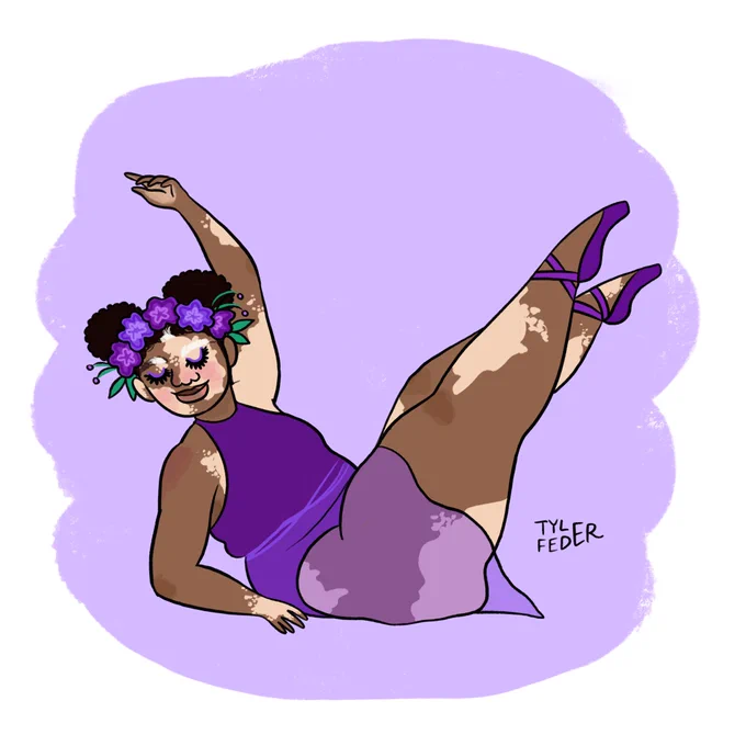 V is for vitiligo!  #drawtober #inktober #bodtober #vitiligo 