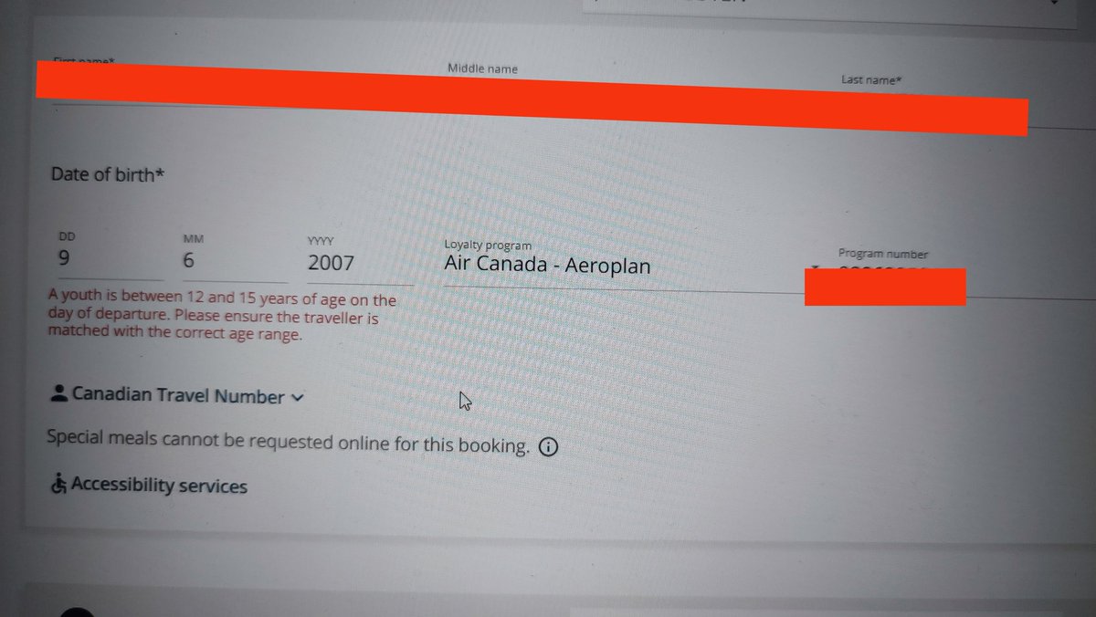deenuwin's tweet photo. @Aeroplan @AirCanada can you fix your website for booking please. Website incorrectly won't let me book a youth ticket for my 15 yr old or child ticket for 11 yr old. And your phone keeps hanging up because too busy. https://t.co/qf2Le9Uzcd