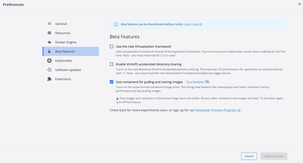 With the newer <a href="/Docker/">Docker</a> Desktop v4.13.0 release, the `docker diff` CLI now works with <a href="/containerd/">containerd</a> Integration. docs.docker.com/engine/referen…