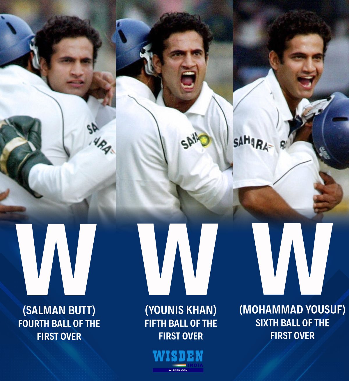 The first bowler to take a hat-trick in the opening over of a Test.

Happy birthday, Irfan Pathan bhaii  