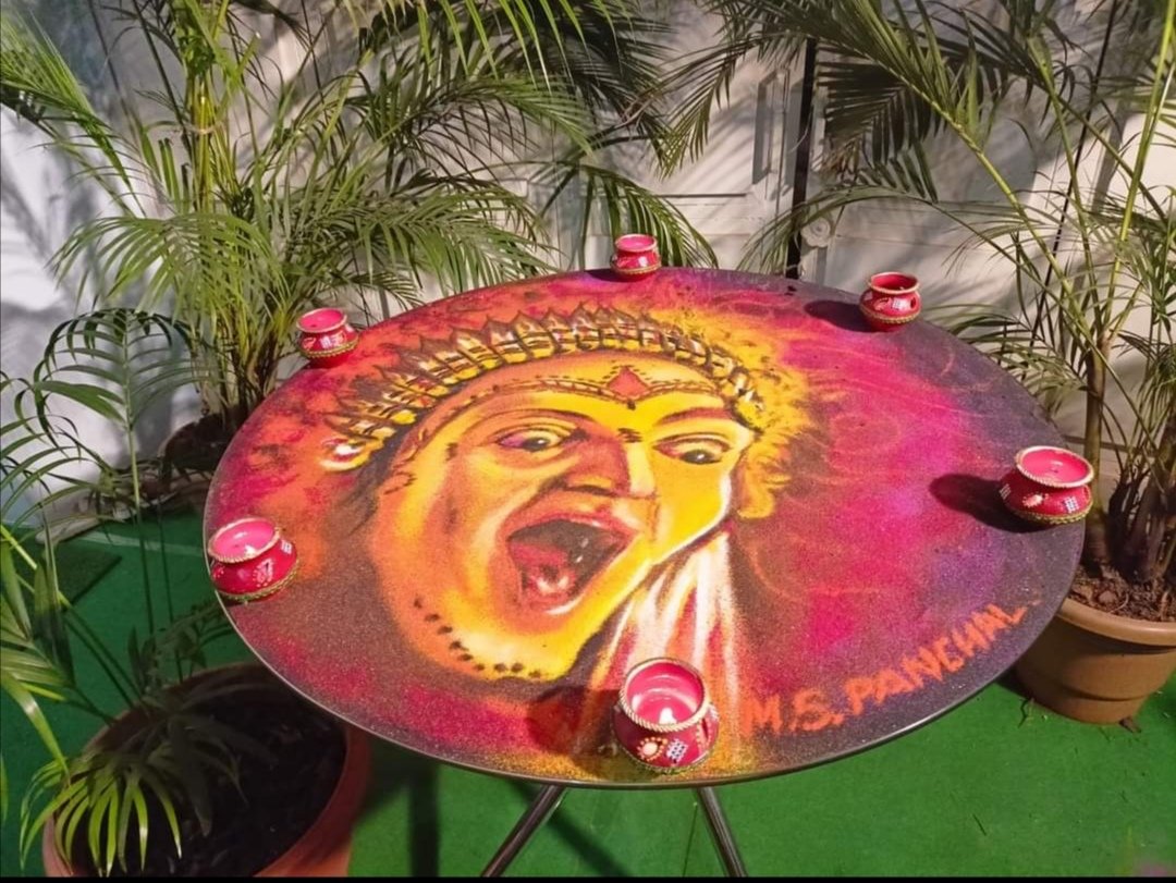 #Kantara Rangoli by #Maheshwaripanchal
#Bidar
#Karnataka

<a href="/shetty_rishab/">Rishab Shetty</a>
<a href="/gowda_sapthami/">Sapthami Gowda</a>