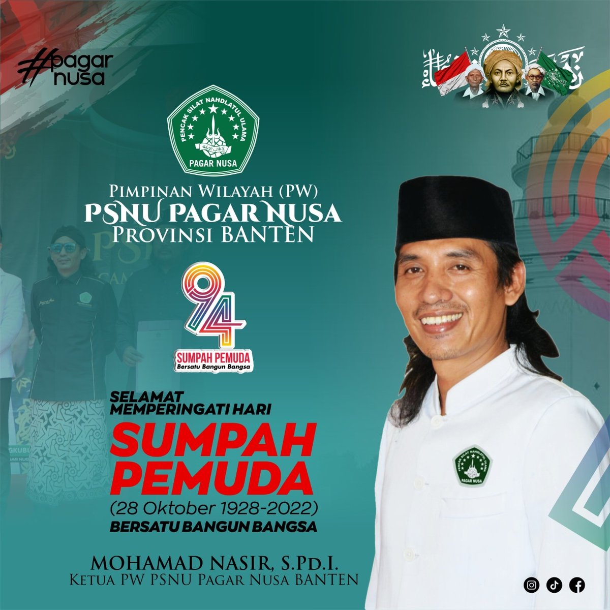 TigaAlamAnyer's tweet photo. Selamat HARI SUMPAH PEMUDA Ke.94 (28 Oktober 1928-2022) Bersatu Bangun Bangsa
@mohamadnasir5937 
@hayfapromotion 
@selatbantenexplore @tigaalam_anyar @pagarnusaserang @pagarnusabanten 
#pagarnusaanyer #pagarnusaserang #pagarnusabanten #psnu #pagarnusaindonesia #pagarnusa https://t.co/Nggp5sQxXv