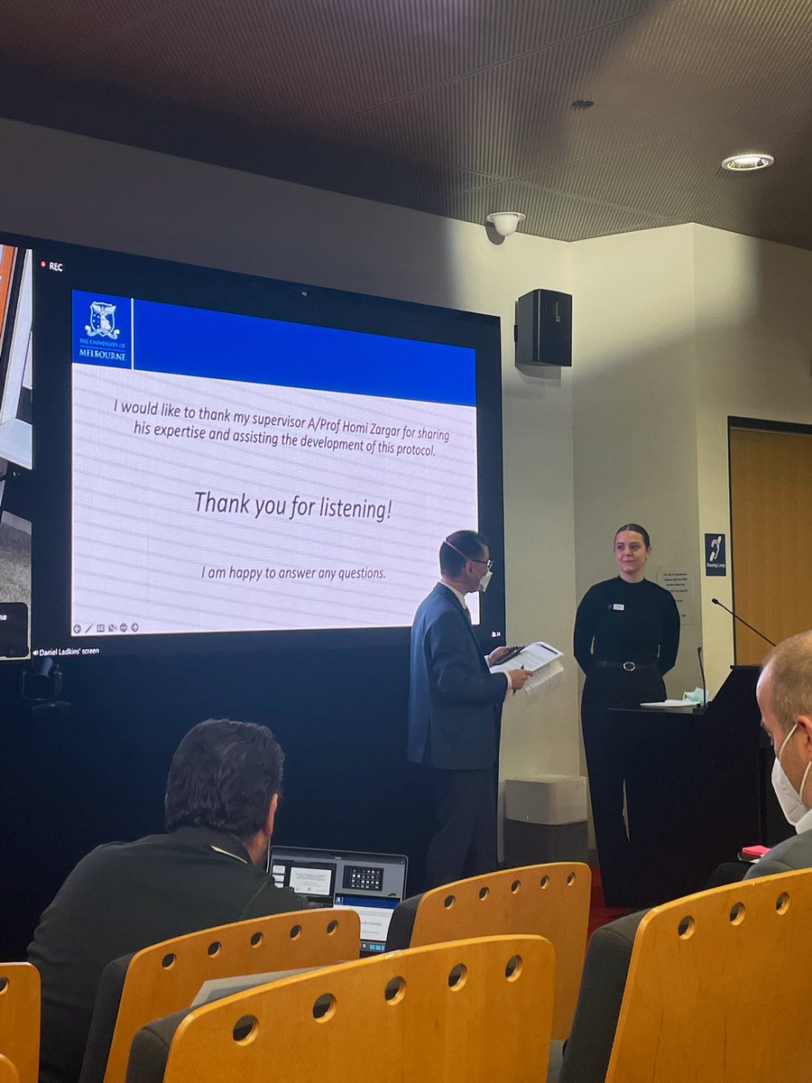Today I had the opportunity to present my @UniMelbMDHS MD Research Subject project at the <a href="/western_health/">Western Health</a> Kendall Francis Surgical Forum. Such a great opportunity, and again I would like to thank my supervisor A/Prof Homi Zargar! <a href="/homizargar/">Assoc Professor Homi Zargar</a>