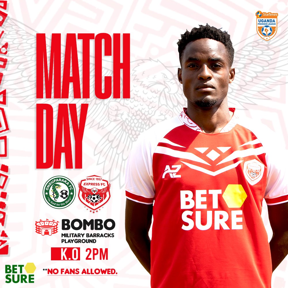 ExpressFCUganda's tweet photo. It's Match Day in Bombo.🔴🦅

#ONDUEXP

#MukwanoGwabangi🔴🦅
#FCat65 https://t.co/qyM84XCsb0