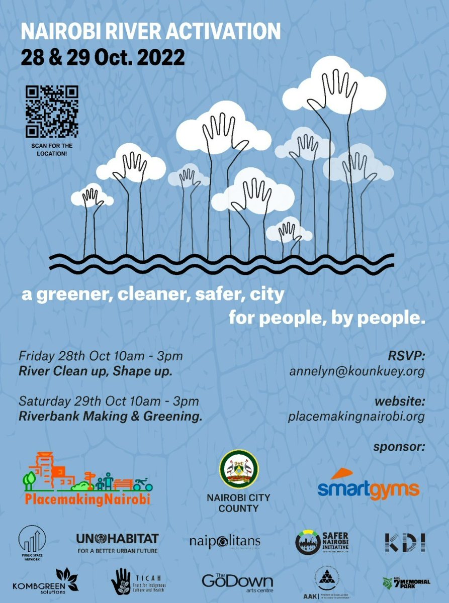Join us today and let's work together to make our city great.  #RiveNiLife #IntegratedInclusiveCities <a href="/PlacemakingNBI/">Placemaking Network Nairobi</a> <a href="/Arch_KE/">Architectural Association of Kenya</a> <a href="/PPS_Placemaking/">Project for Public Spaces</a> <a href="/PlacemakingX/">PlacemakingX</a>