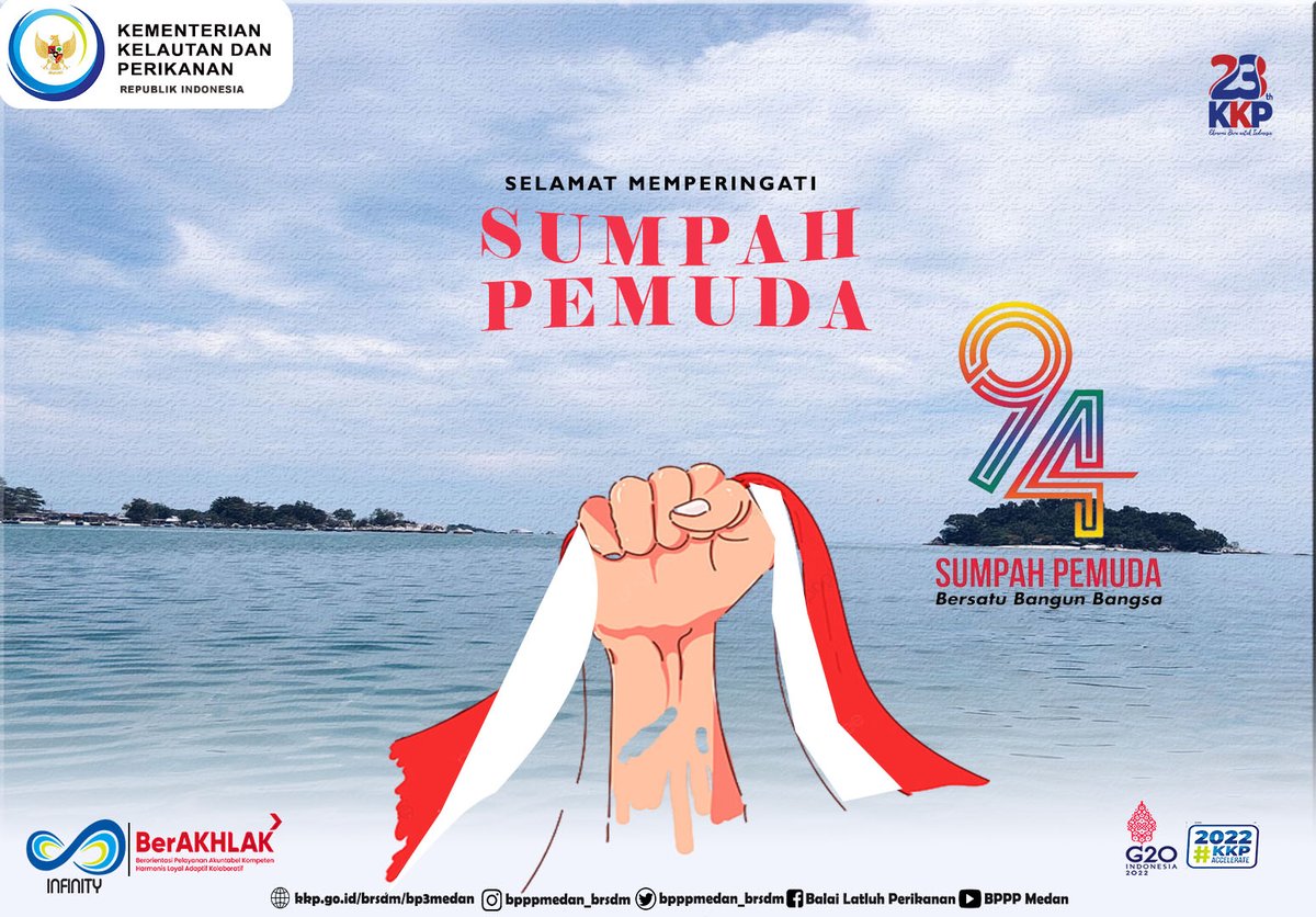bppsdm_bp3medan's tweet photo. Satu tanah, satu bangsa, satu bahasa Indonesia

Selamat Hari Sumpah Pemuda

#DonganBPPPMedan yang mileneal yuk jadikan momen untuk berkomitmen membangun bangsa dan memberikan sesuatu yang terbaik buat negara kita Indonesia . https://t.co/6JwO2Yzzlk