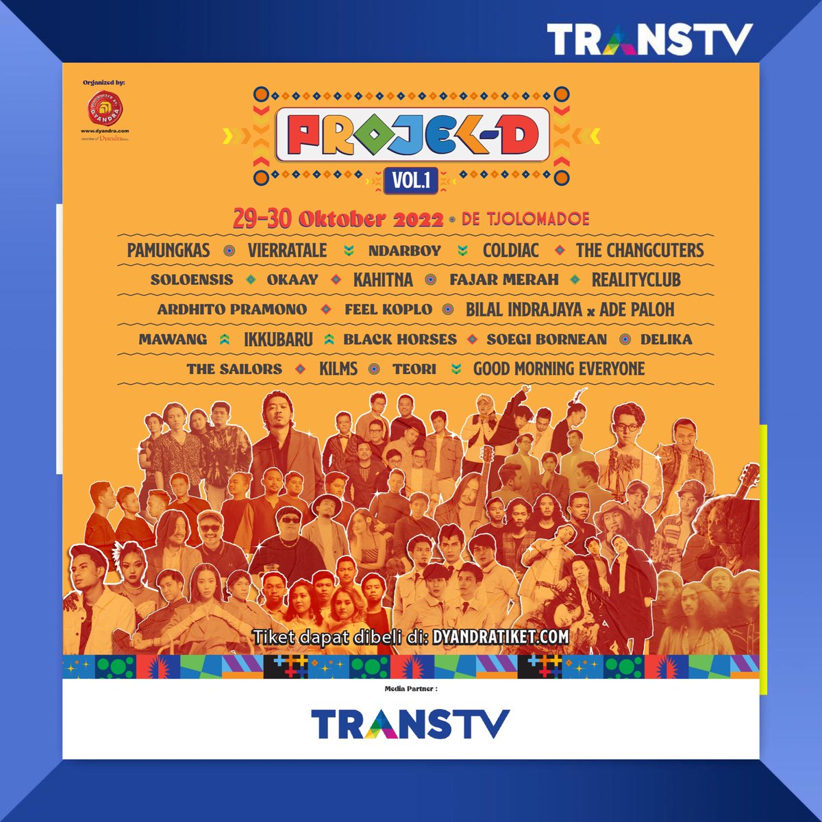 Halo warga Solo dan sekitarnya, jangan lewatkan PROJEK-D Vol. 1 yang akan diselenggarakan pada 29 &amp; 30 Oktober 2022 di De Tjolomadoe, Jawa Tengah.

Organized by @dyandrapromosindo
