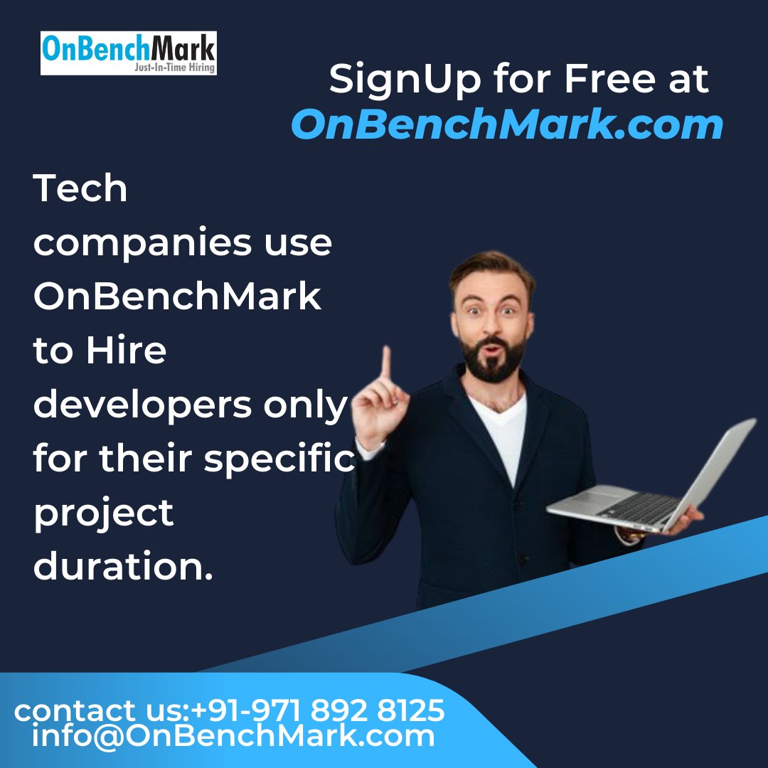 OnBenchMark's tweet photo. Tech companies use https://t.co/6oICTiwlfb to Hire developers only for their specific project duration
@nasscom @CNBC_Awaaz @TheEconomist @EconomicTimes @bsindia @NASSCOMStartUps @ITCompany_Co
#tech #project #hire  #developers #developerjobs #itandsoftware #itcompany #OnBenchMark https://t.co/jQFTU63JPw