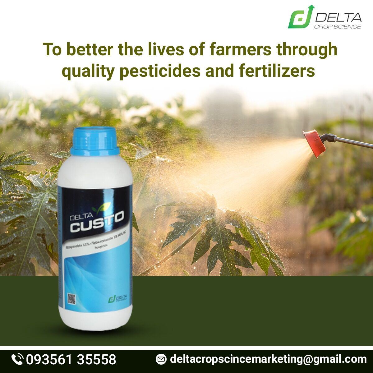 delta_crop's tweet photo. To Better the Lives of Farmers through quality Pesticides and Fertilizers👍👍
Fertilizer does no good in a heap, but a little spread around works miracles all over.😀😀
For More Contact👇🏻
📞093561 35558
🌎https://t.co/nLR36ZpSz6
.
.
.
#deltacrop #deltacropscience  #fertilizers https://t.co/s1cHxbyTay