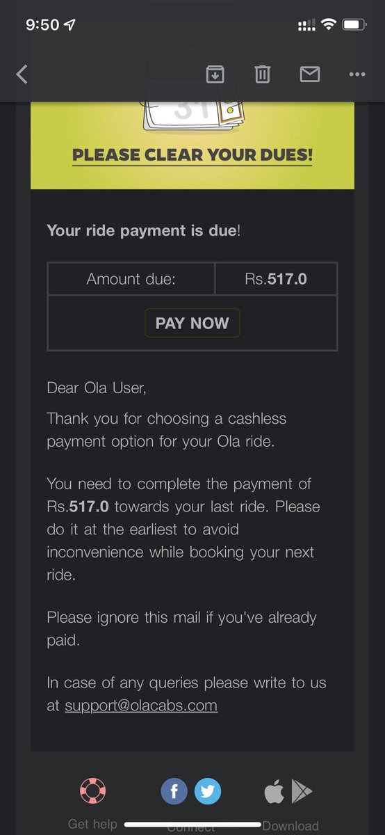 typethug's tweet photo. @Olacabs stop harassing me by asking me for money everyday. I’ve had enough of this BS.

I’m not comfortable sharing my personal bank statement with you, what I’m ok sharing is the valid @GooglePayIndia ID. Im happy deleting the app and blocking OLA on emails from here on. https://t.co/0NsQpIslwF