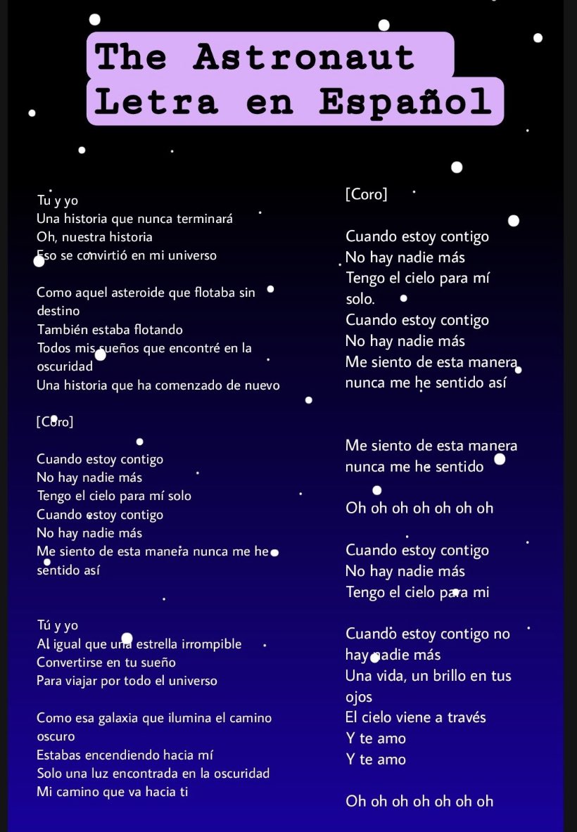 ARMYCarolinaMar's tweet photo. SOLO DIRÉ SEOKJIN TE AMOO TE AMOOOOOOO😭😭😭💜💜🥹👩🏻‍🚀 #SEOKJIN  ES QUE LA LETRA 😭😭😭#TheAstronaut #JINxColdplay https://t.co/CyklVeyZ7U