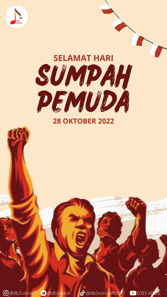 db3voice's tweet photo. Selamat Hari Sumpah Pemuda. 

Mari kita menjadi pemuda yang berada di barisan terdepan untuk memajukan bangsa kita, Indonesia #db3voice
#singforfun #sumpahpemuda https://t.co/TCIdknMZag