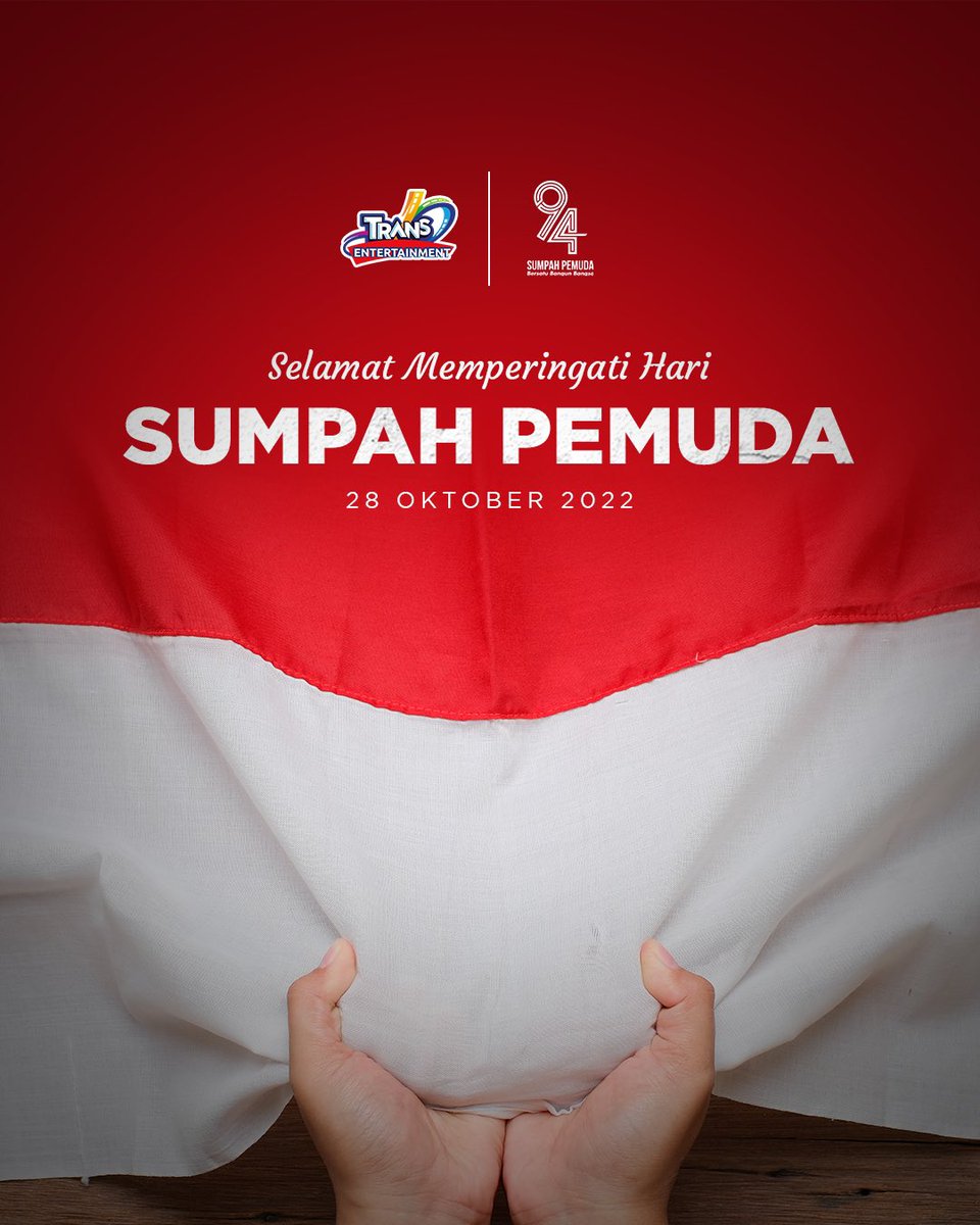 transstudio_id's tweet photo. Kami akan terus berusaha memberikan yang terbaik bagi para pemuda-pemudi Indonesia. Taman bermain seru, kebersamaan menyenangkan, serta pelayanan yang nyaman adalah langkah nyata kami dalam mewujudkan hal ini.

Selamat memperingati #SumpahPemuda 🇮🇩 

#TransEntertainment https://t.co/NRIAmpLW5O