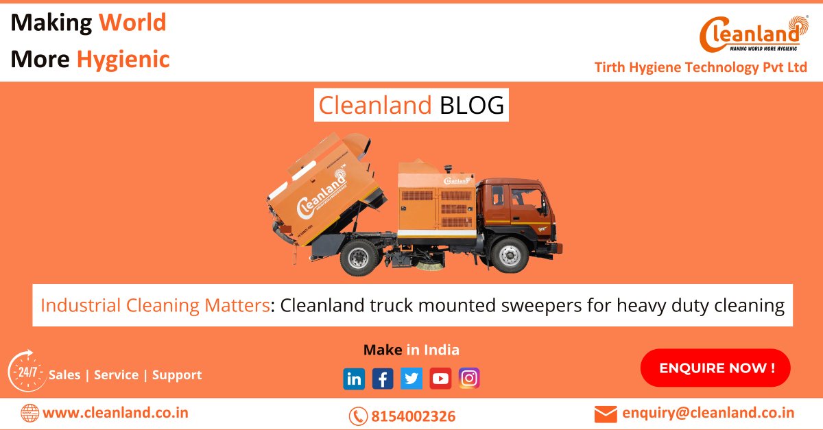 cleanlandindia's tweet photo. Read our latest blog on Industrial Cleaning Matters: #Cleanland truck-mounted sweepers for heavy-duty cleaning: https://t.co/r1tOnMMCce
#roadsweepingmachine #Industrialsweeper #cleaningservices #cleanindia #india #makeinindia #cementindustry #chemicalindustry #parkinglots https://t.co/jumJAEFluz