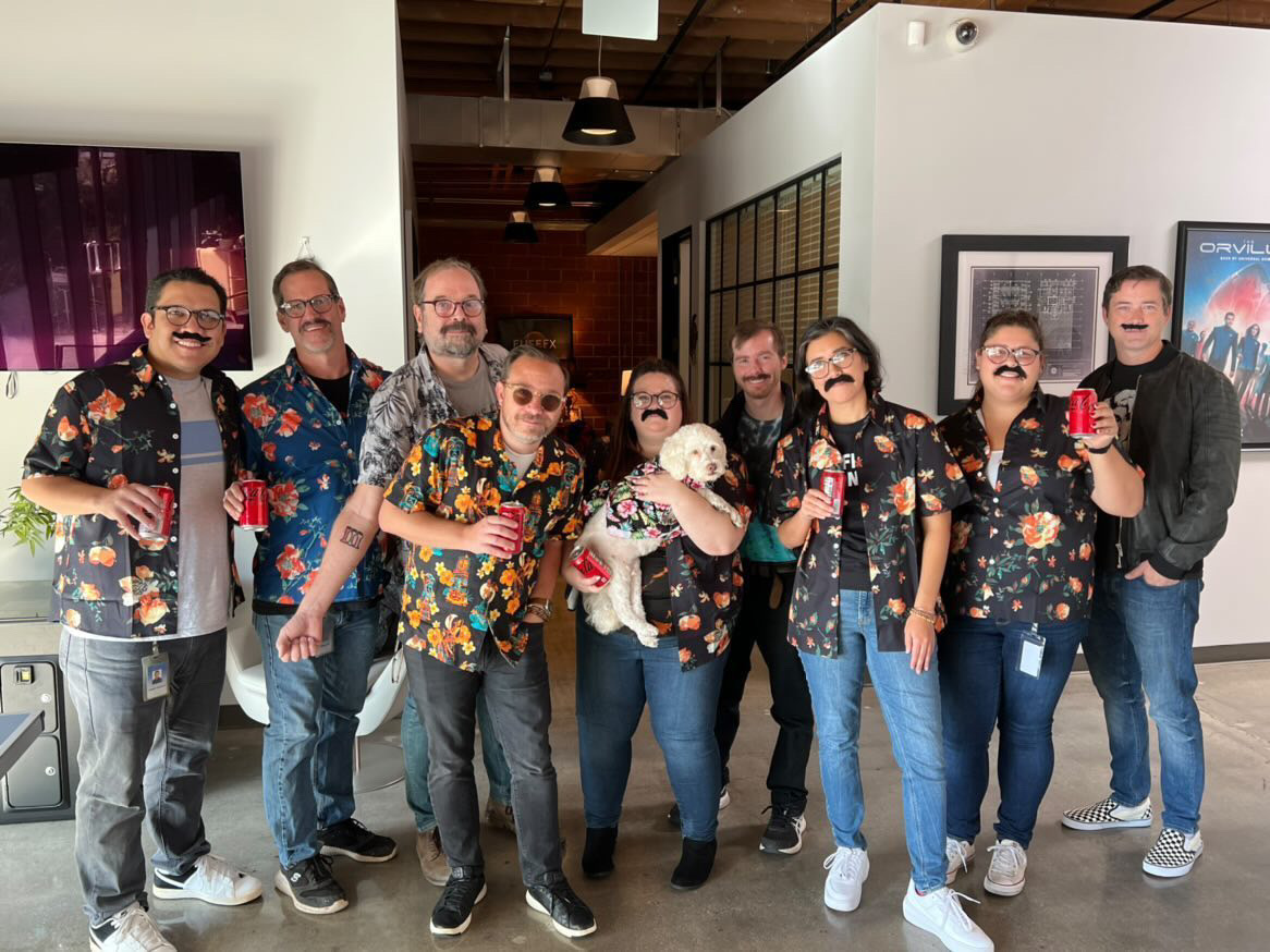 fusefx's tweet photo. Whatโs better than one FuseFX President, Johnny Fisk? More than a dozen, of course! Imitation is the sincerest form of flattery, Mr. Fisk. #FuseFX #VFX #Halloween #FunPlacesToWork #JohnnyFisk https://t.co/FSvsc0Elen
