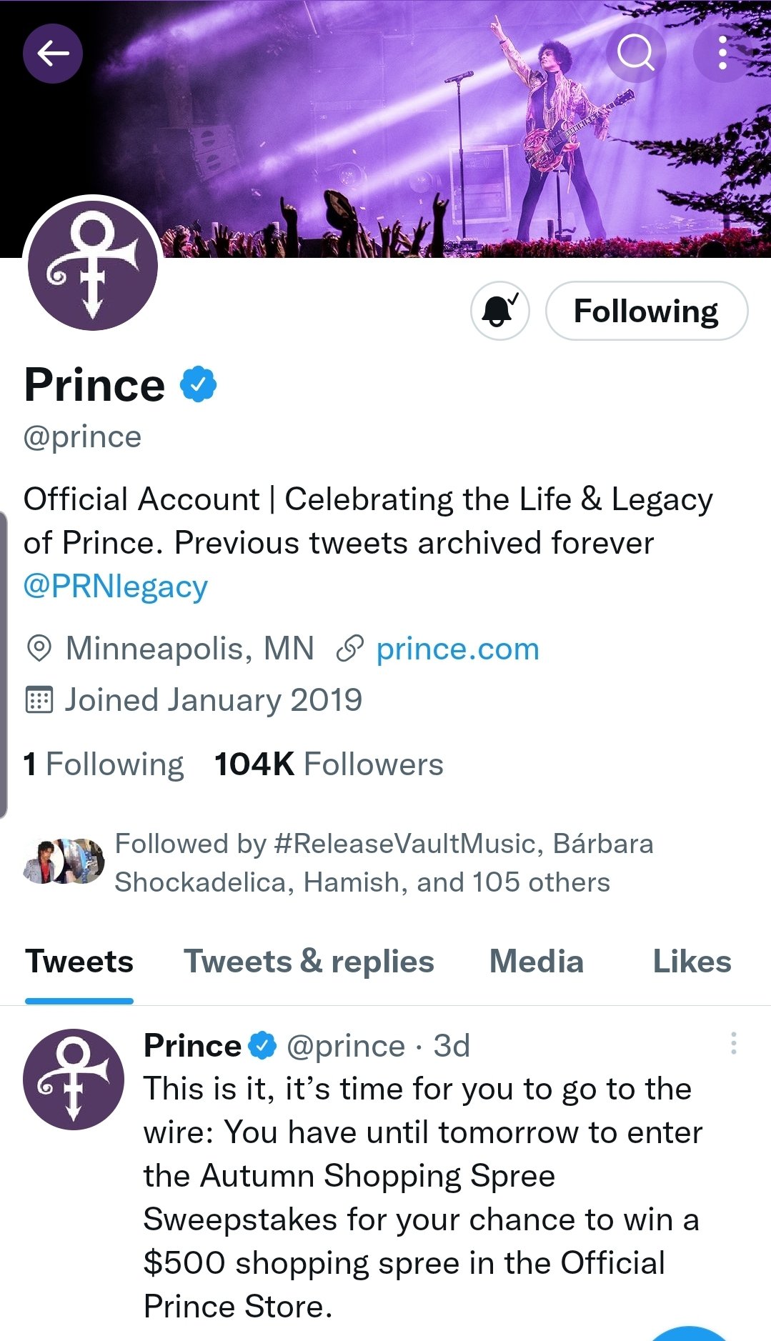 prince legacy 105