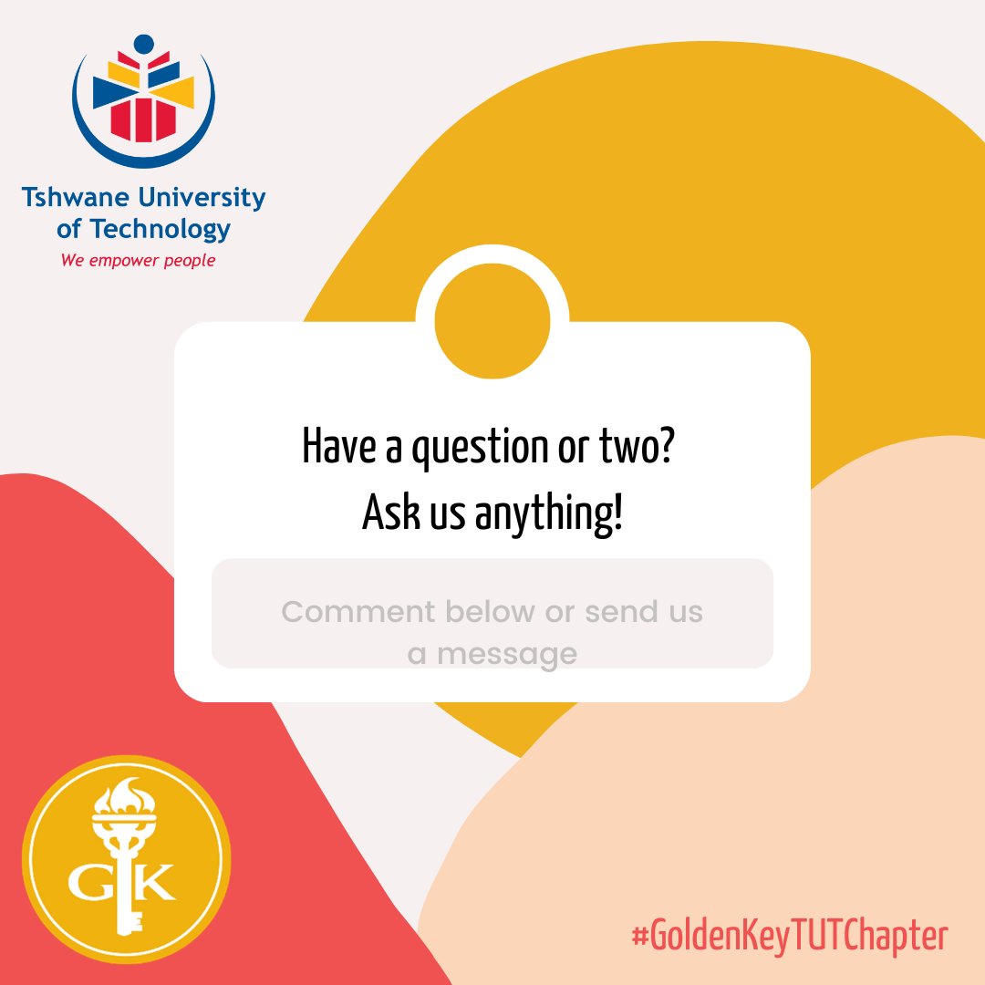 GKTUTChapter's tweet photo. Hey TUT Goldies ๐
Happy Friday Fam ๐
We excited ๐ over here ๐ค. We have our first collaborative professional development webinar coming ๐. So be on the lookout for the deets next week. Letโs win together ๐ช๐พ.
Any questions or comments for usโ
#YesGK #GoldenKeyTUTChapter https://t.co/mHw3hkO6TU