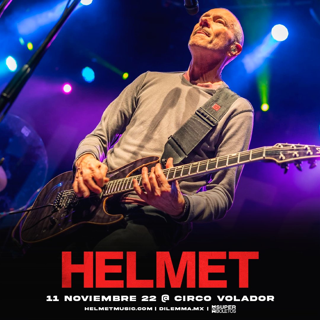🔥 @Helmetmusic en CDMX 🔥 11 de Noviembre @circovolador 🎟👉 Boletos en línea: bit.ly/HelmetCDMX Y taquilla de Circo Volador General: $850 (precio sin cargos por servicio). #DilemmaPresenta #Helmet