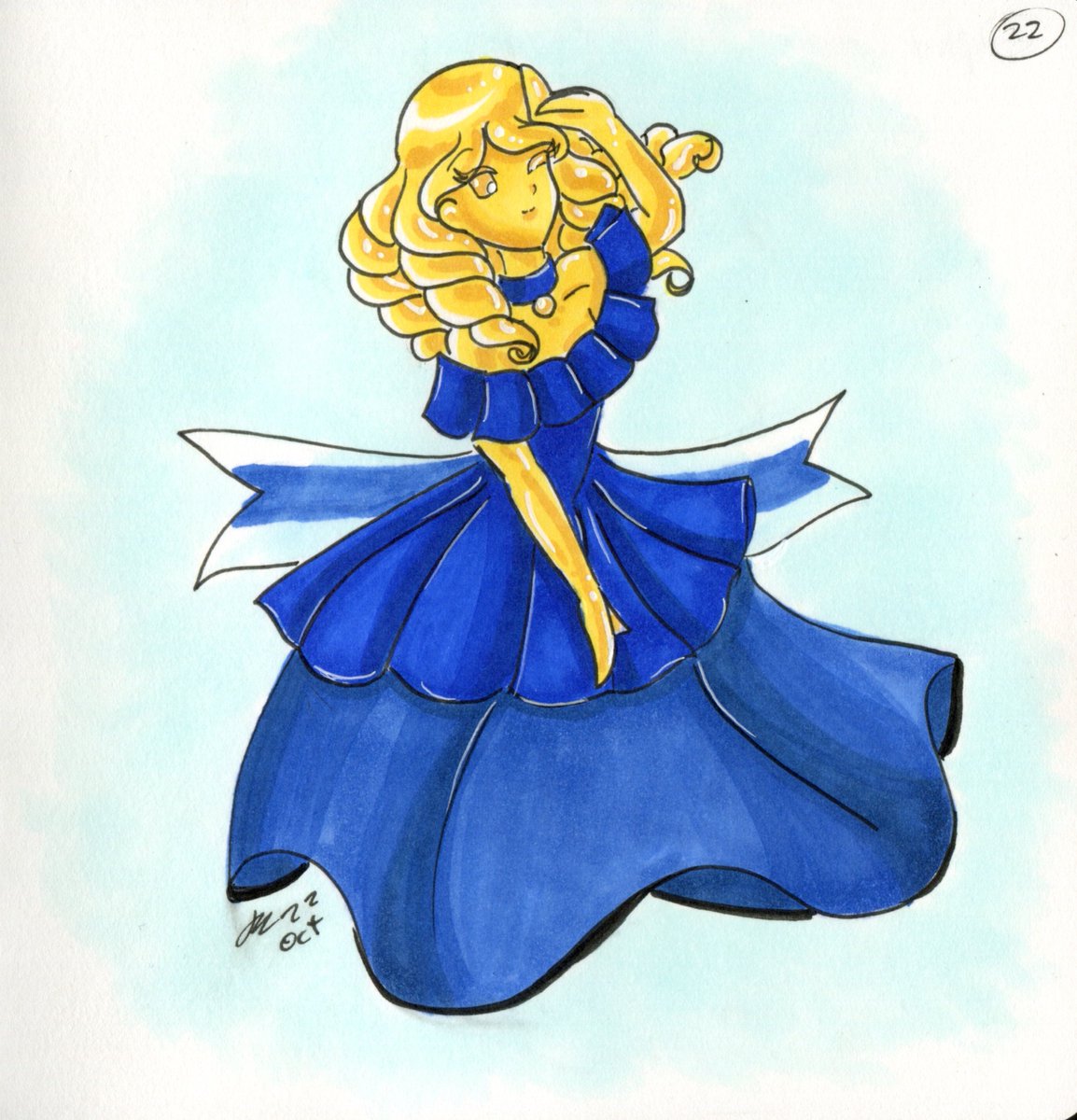 HighSquids's tweet photo. 31 Monster Girls 2022 day 22: Trophy

Based on plated trophies and 1st place blue ribbons. The thought of a metal and ribbon girl seems heavy but I like how light and floaty she looks.
#31monstergirls #31monstergirls2022 https://t.co/SBXqZsRwSp