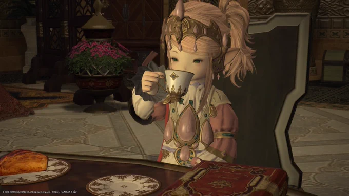 FF14、シラディハ水道を全ルートクリアするとウルダハにてナナモ様とお茶会が出来ると聞いたので走っていきましたわ!ああああーー!めっちゃ優雅なお茶会に呼ばれて大喜び!!! #PS4share 