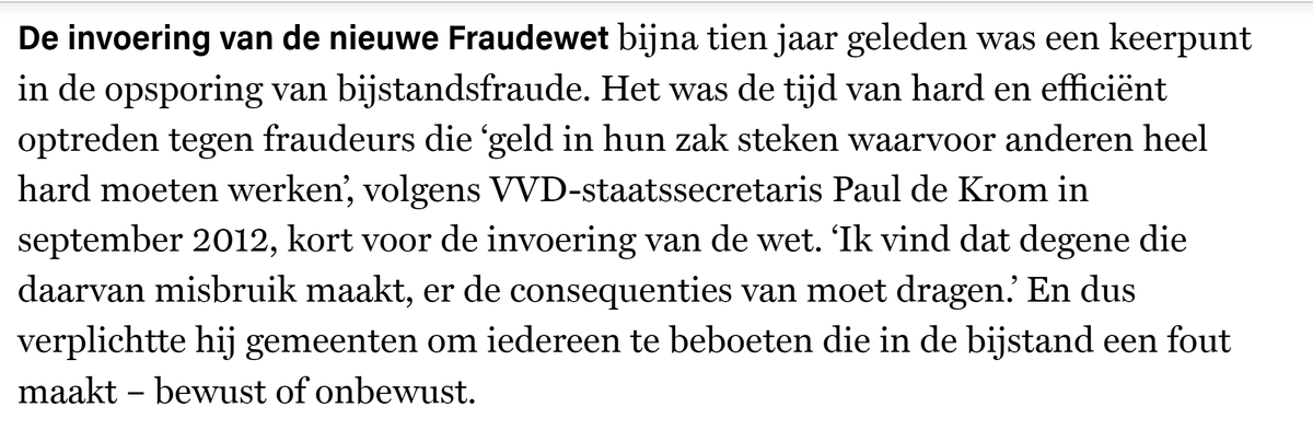 DGroov's tweet photo. @Begrepenklacht Tja, VVD beleid van 10 jaar geleden en invoering van strenge fraudewet om burgers op voorhand met bestuursregels keihard aan te pakken en te beboeten, zonder dat de burgers nog rechten heeft. https://t.co/kAFKHDFwM9