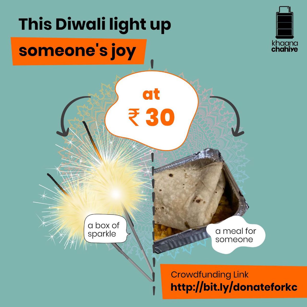 This Diwali, a box of sparkle or a full meal for someone? Your contribution can make a difference in the lives of many who are still struggling with the aftermath of the pandemic. Step up and help fight against hunger! ✊🏽 🔗: bit.ly/donateforkc