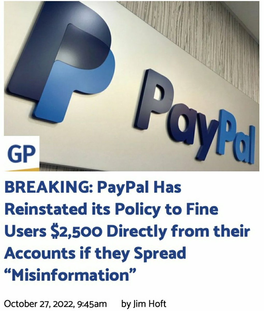 Les 'fachos de l'information' sont maintenant en train de distribuer des amendes...🤬

#PayPalFine #PayPal #PayPal1984
#BoycottPaypal